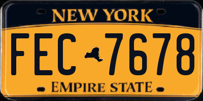 NY license plate FEC7678