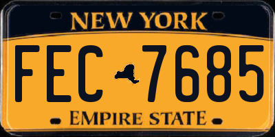 NY license plate FEC7685