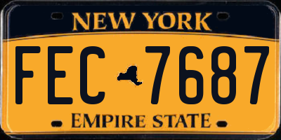 NY license plate FEC7687