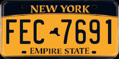 NY license plate FEC7691