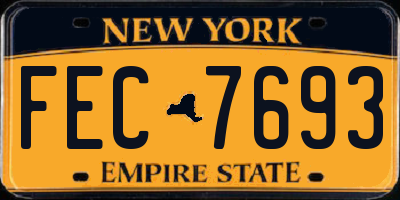NY license plate FEC7693