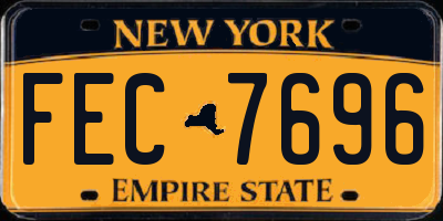 NY license plate FEC7696