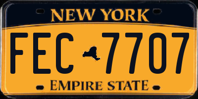 NY license plate FEC7707