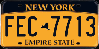 NY license plate FEC7713