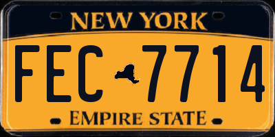 NY license plate FEC7714