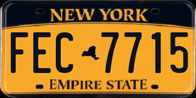 NY license plate FEC7715