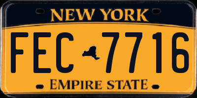 NY license plate FEC7716