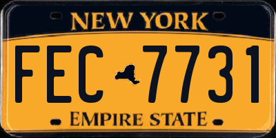 NY license plate FEC7731