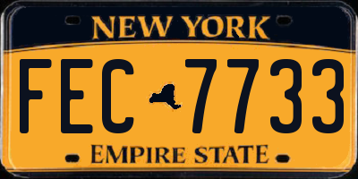 NY license plate FEC7733