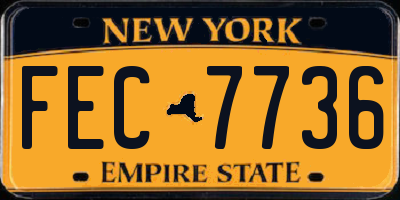 NY license plate FEC7736