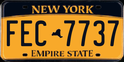 NY license plate FEC7737