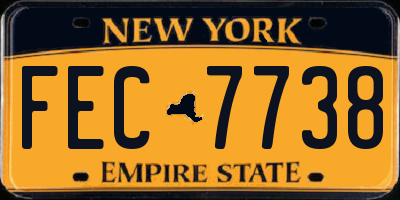 NY license plate FEC7738