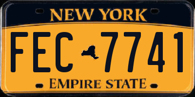 NY license plate FEC7741