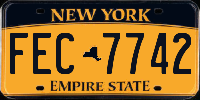 NY license plate FEC7742