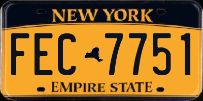 NY license plate FEC7751