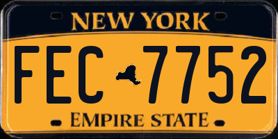 NY license plate FEC7752