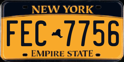 NY license plate FEC7756