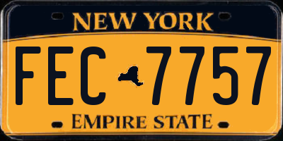 NY license plate FEC7757