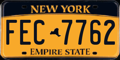 NY license plate FEC7762