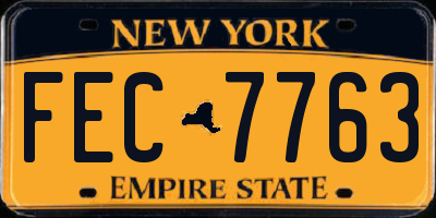 NY license plate FEC7763