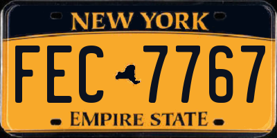 NY license plate FEC7767