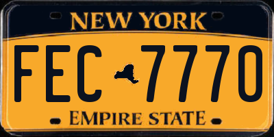 NY license plate FEC7770