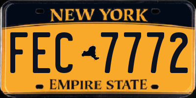 NY license plate FEC7772