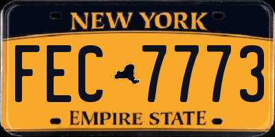 NY license plate FEC7773