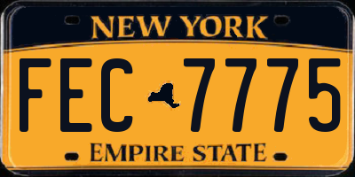 NY license plate FEC7775