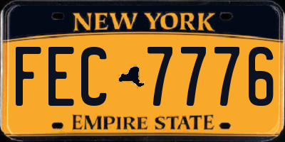NY license plate FEC7776