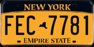 NY license plate FEC7781