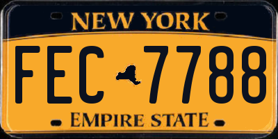 NY license plate FEC7788