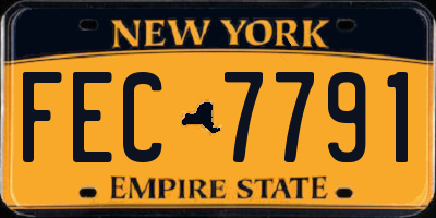 NY license plate FEC7791