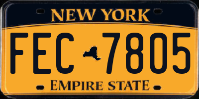 NY license plate FEC7805