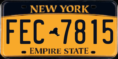 NY license plate FEC7815