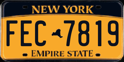 NY license plate FEC7819