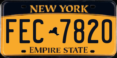 NY license plate FEC7820