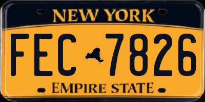 NY license plate FEC7826