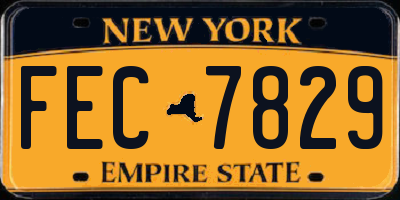 NY license plate FEC7829