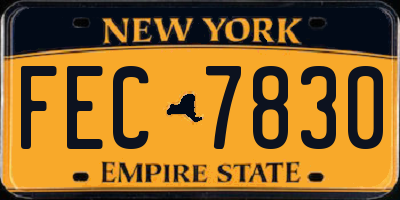 NY license plate FEC7830