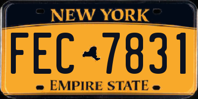NY license plate FEC7831