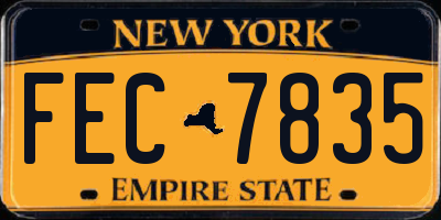 NY license plate FEC7835