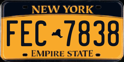 NY license plate FEC7838
