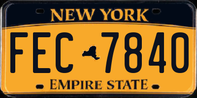 NY license plate FEC7840