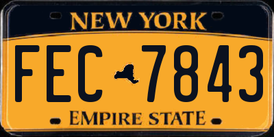 NY license plate FEC7843