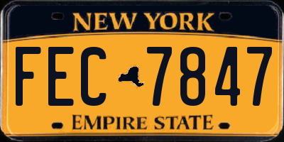 NY license plate FEC7847