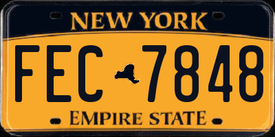 NY license plate FEC7848