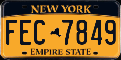 NY license plate FEC7849