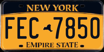 NY license plate FEC7850