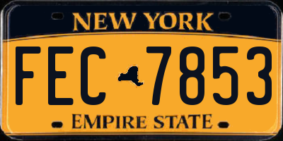 NY license plate FEC7853